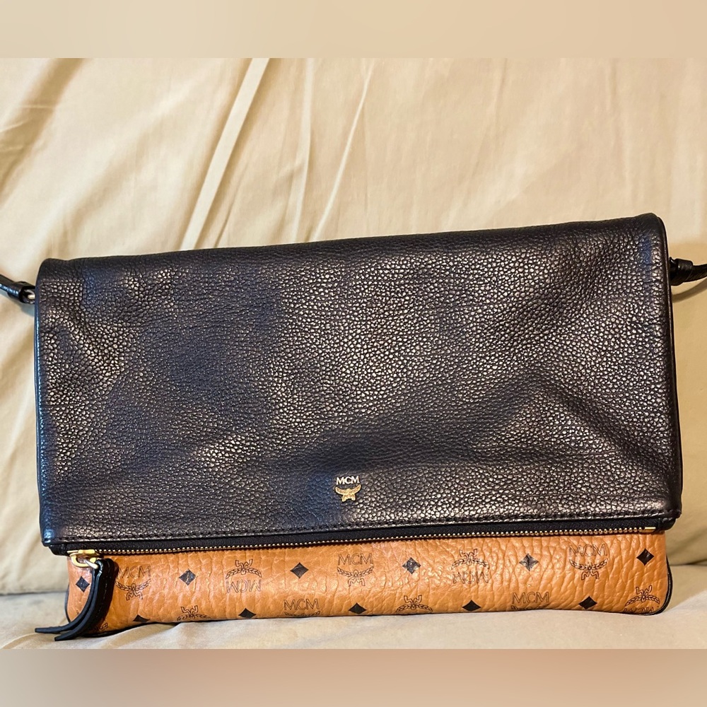 MCM Logo Monogram Coated Canvas Crossbody Bag